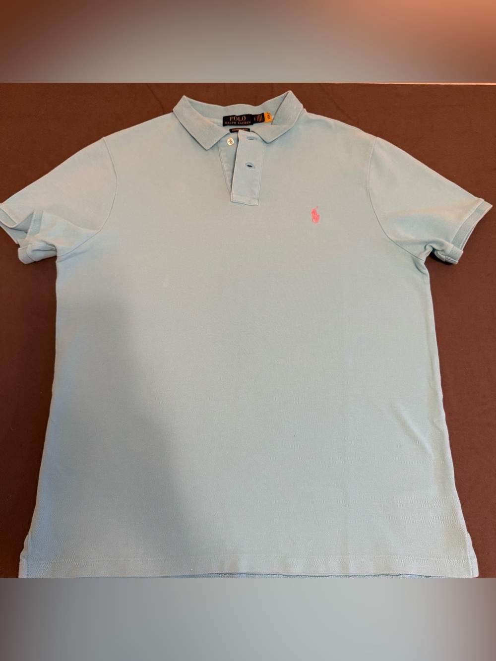 Polo by Ralph Lauren Light Blue Polo with Pink Pony